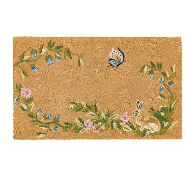 Botanical Bunny Doormat | Pottery Barn (US)