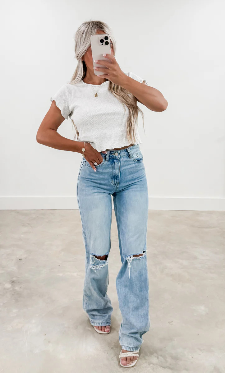 Before You High Rise Denim Flare Jeans | CK Squared Boutique