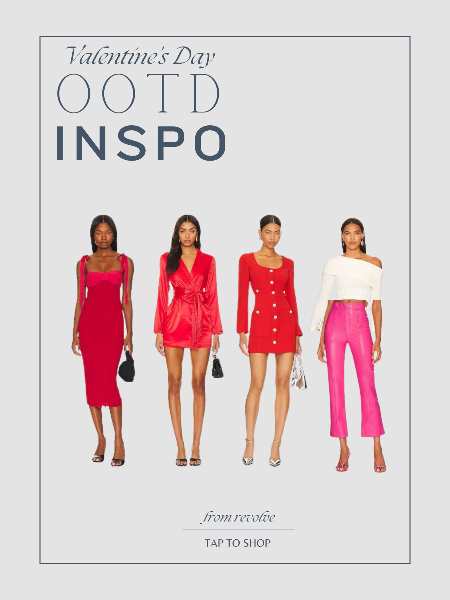 Valentine’s Day outfit inspo 💌🩷💐


Date night - Valentine’s Day outfit - red dress - revolve finds - pink pants - February 14th 

#LTKfindsunder100 #LTKSeasonal #LTKstyletip