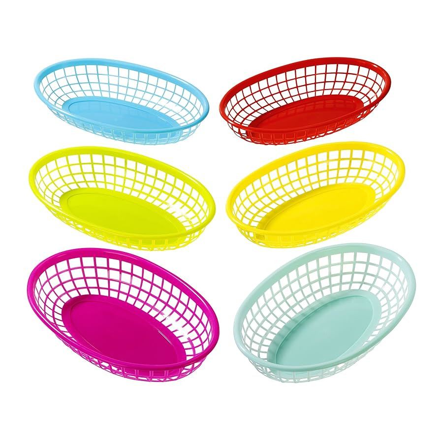 Talking Tables Cuban Fiesta Multicolor Plastic Food Baskets for a Picnic or Birthday, Multicolor ... | Amazon (US)