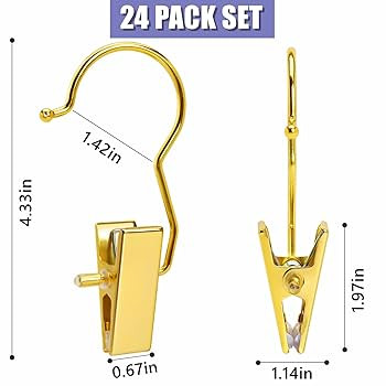 Amber Home 24 Pack Gold Boot Clips for Closet, Gold Boot Hangers with Hooks, Laundry Hooks, Cloth... | Amazon (US)