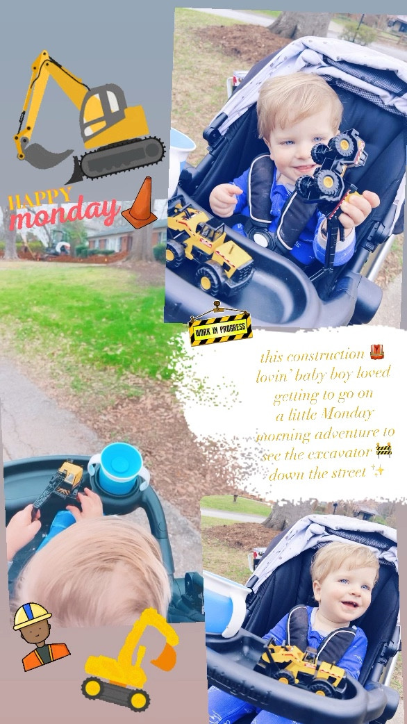 this construction 🦺 lovin’ baby boy loved getting to go on 
a little Monday morning adventure to see the excavator 🚧 down the street ✨

#LTKfamily #LTKhome #LTKbaby
