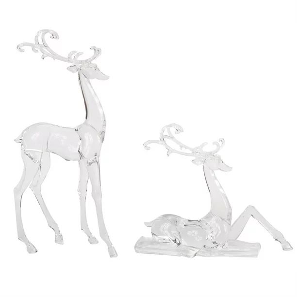 Deer Figurines (Set of 2) 10.75"H,17.75"H Acrylic - Walmart.com | Walmart (US)