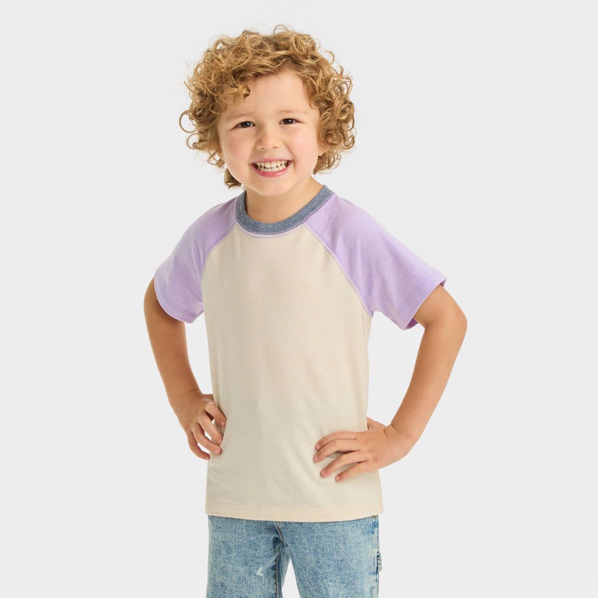 Toddler Boys' Short Sleeve Jersey Knit T-Shirt - Cat & Jack™ Lavender 5T | Target