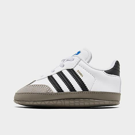 Adidas Infant Originals Samba Stretch Lace Crib Shoes in White/White Size 4.0 Leather/Lace/Suede | Finish Line (US)