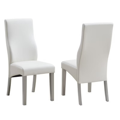 Kings Brand Furniture Bierce Tufted Upholstered Fabric Dining Room Chairs, Set of 2, Silver | Target