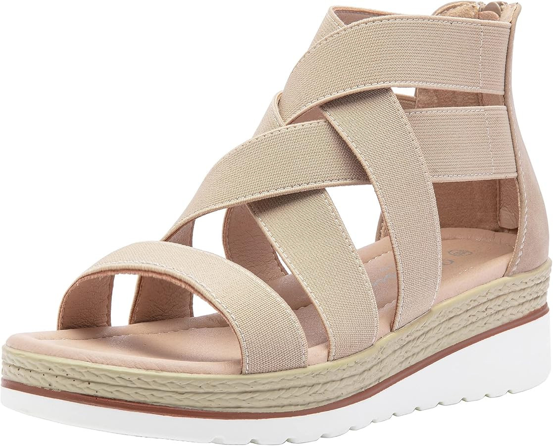 Jeossy Women's 866 Platform Sandals,Wedge Sandals,Strappy Sandals,Summer Sandal for Women with Zi... | Amazon (US)