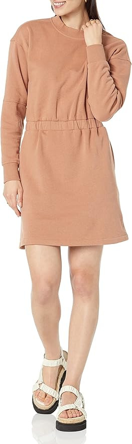 Amazon Essentials Women's Waisted Sweatshirt Dress (Available in Plus Size) | Amazon (US)
