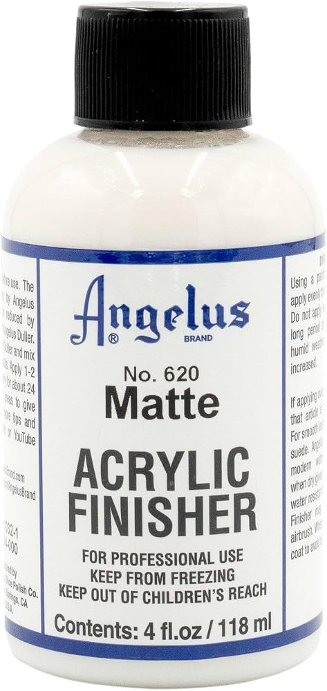 Angelus Matte Acrylic Finisher 4 fl oz – Flexible Clear Coat for Leather Shoes, Bags, Jackets &... | Amazon (US)
