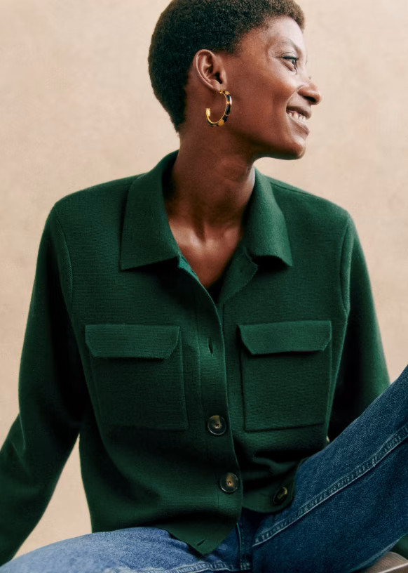 Betty Cardigan - Bottle Green  - Sézane | Sezane Paris