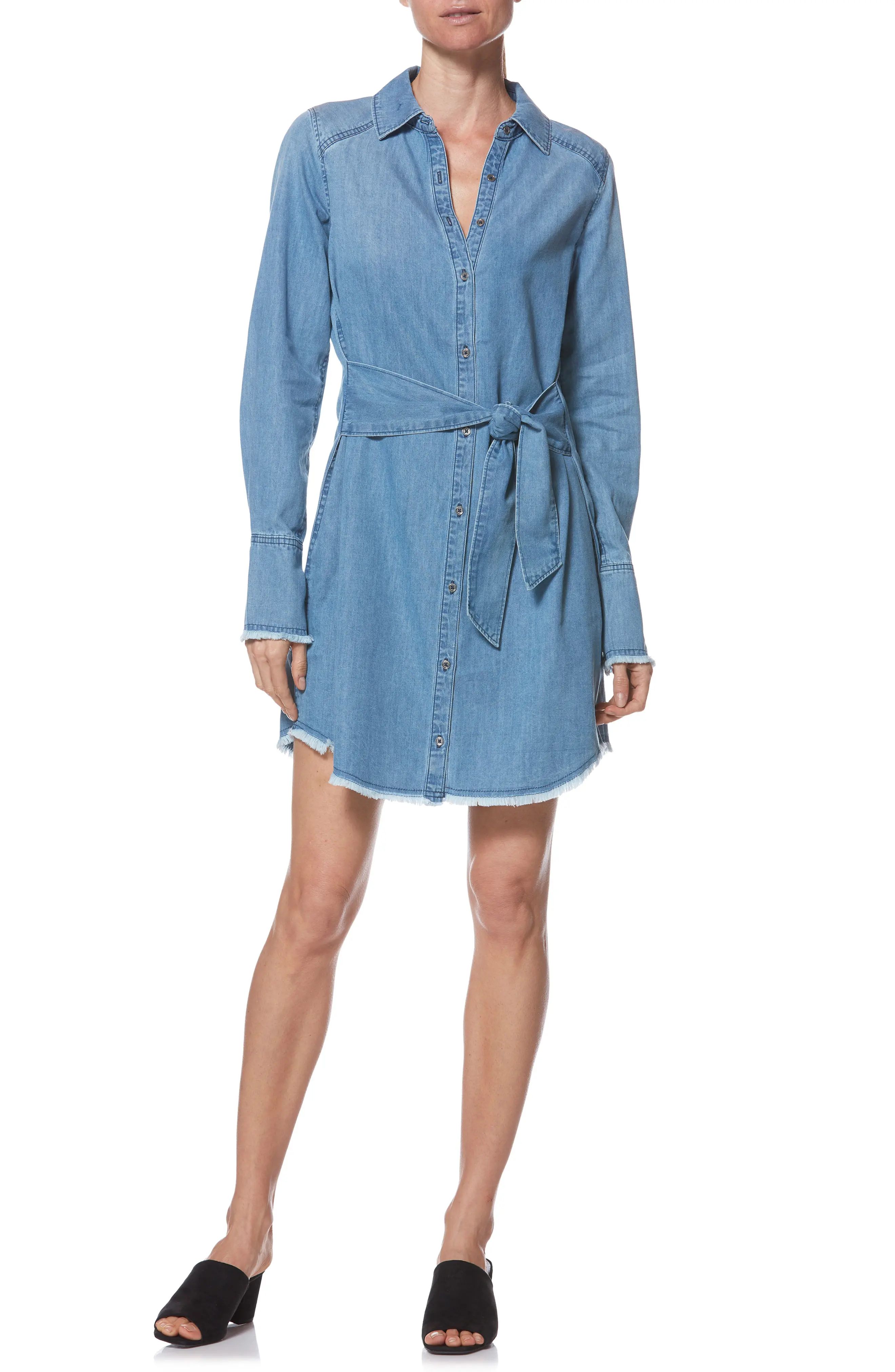 PAIGE Clemence Chambray Shirtdress | Nordstrom