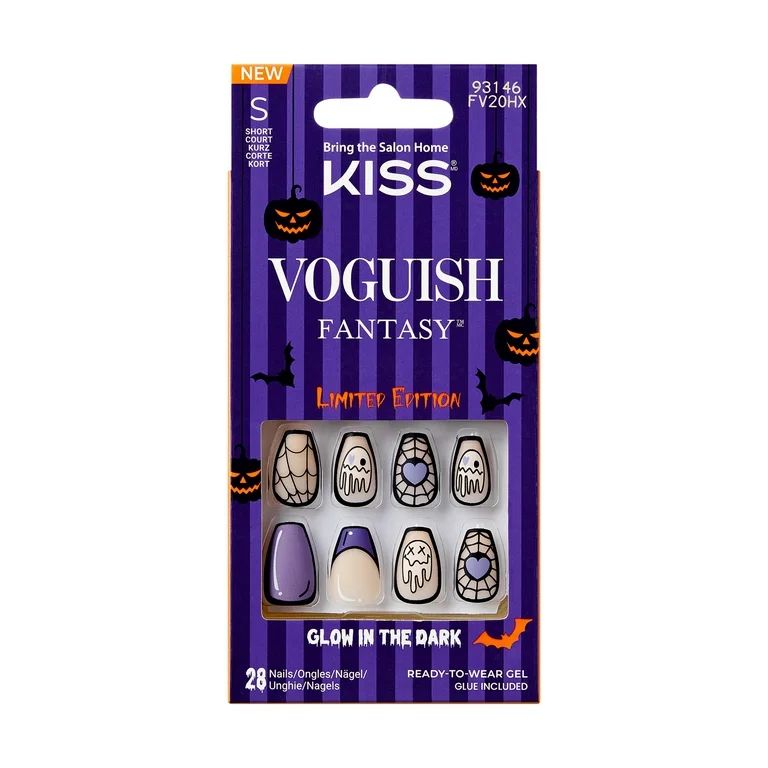 KISS Voguish Fantasy, Press-On Nails, Freak Show, Purple, Medium Coffin, 28 Count | Walmart (US)