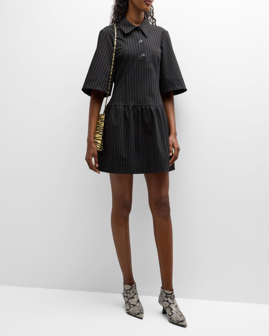 Stripe Collared Mini Dress | Neiman Marcus