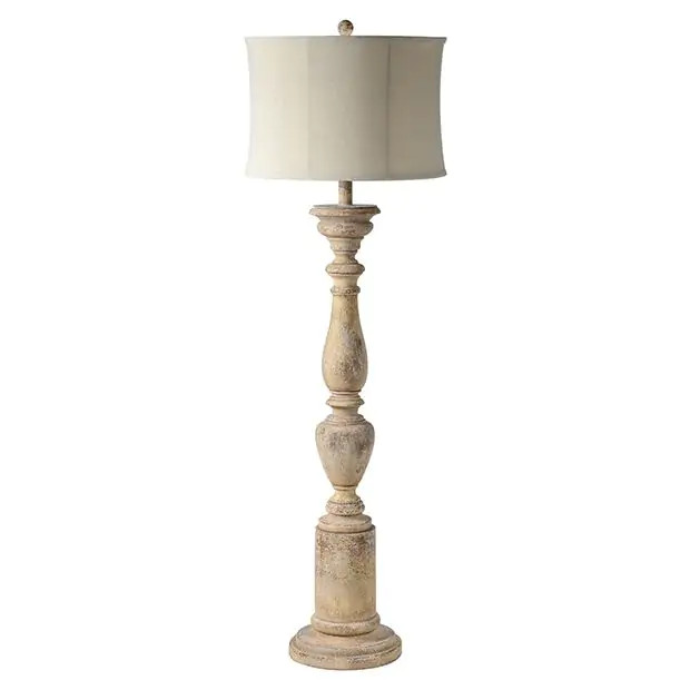 Floor Lamp With Linen Shade | Antique Farm House