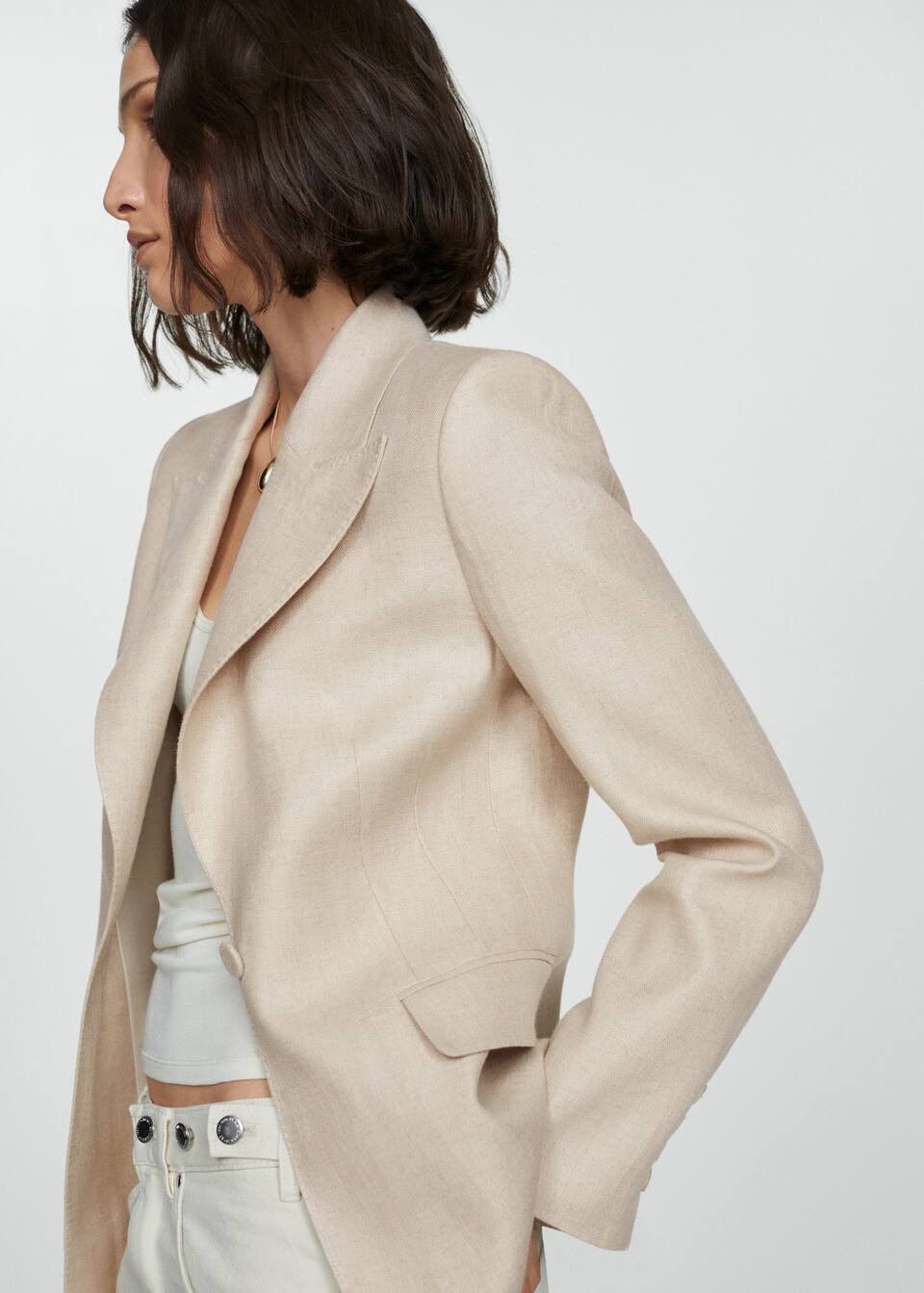 100% linen suit blazer -  Women | Mango USA | MANGO (US)