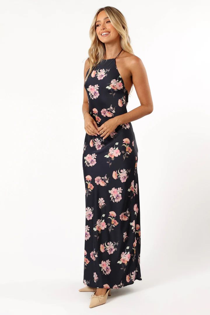 Hadley Halterneck Maxi Dress - Black Floral | Petal & Pup (US)
