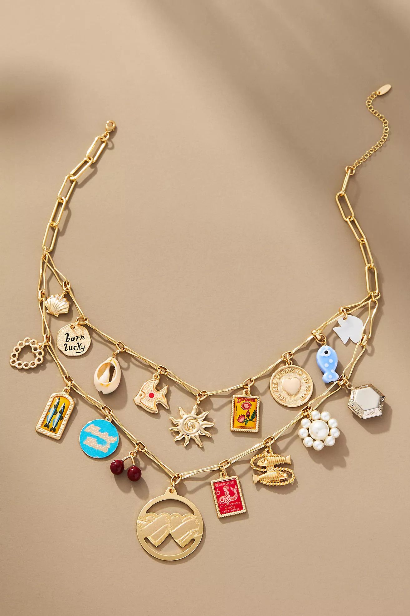 Double Layer Charm Necklace | Anthropologie (US)