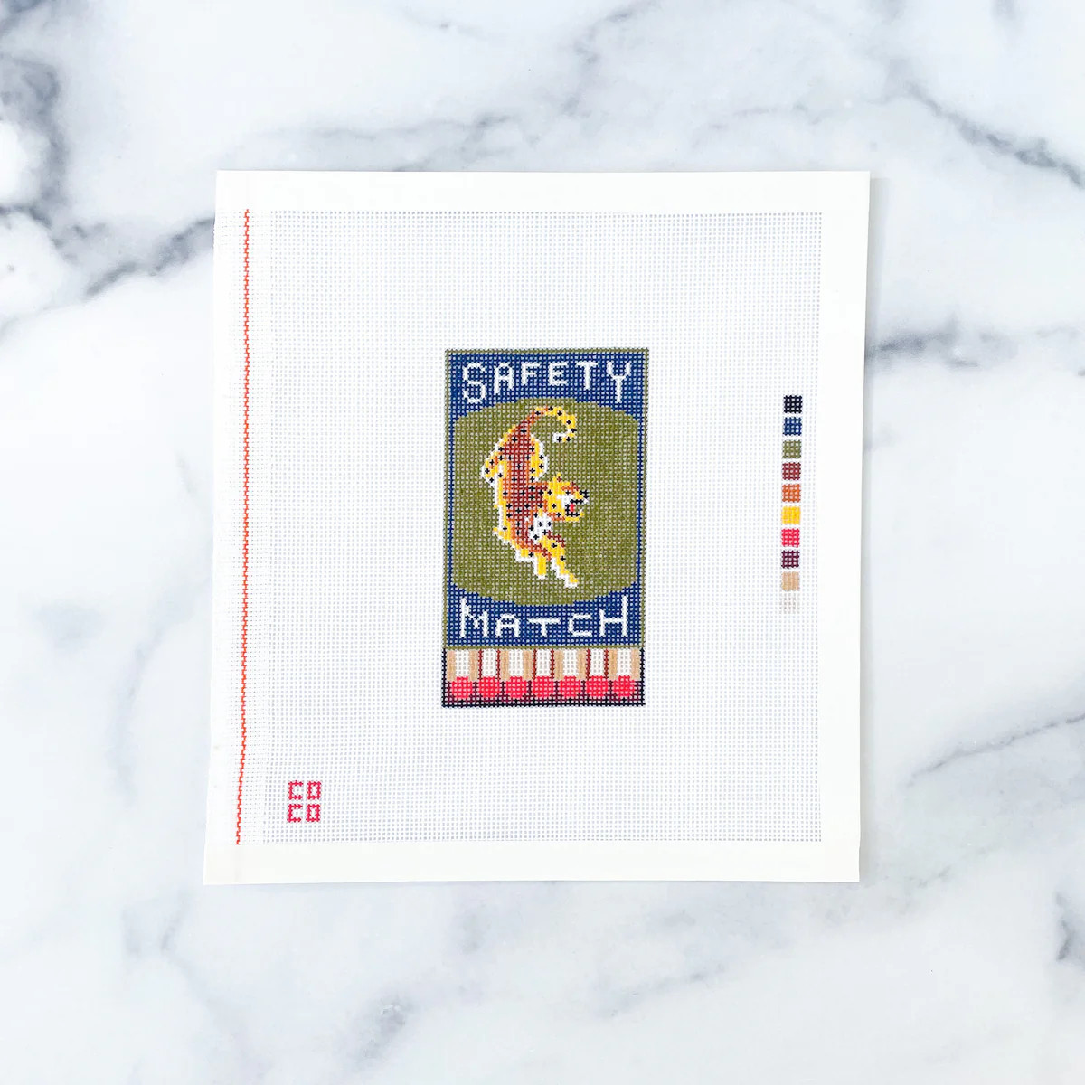 Vintage Leopard Matchbox | Greystone Needlepoint