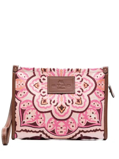 paisley-print logo clutch bag | Farfetch (RoW)