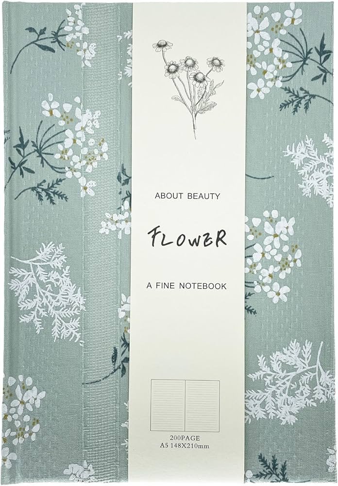 Floral Hardcover Notebook, Flower Journal for women, A5, 200 Pages, 6x8 Medium Lined Notebook, Fl... | Amazon (US)