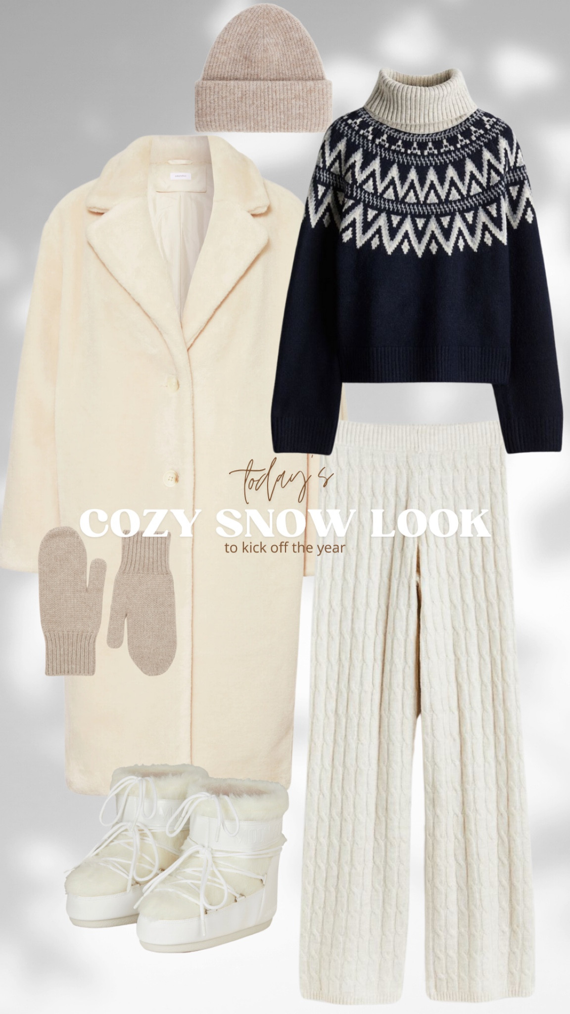 Today‘s cozy snow look to kick off the new year 🤍❄️ #winterootd #snowlook #cozystyle #knitpants #skijumper #fakefurcoat #moonboots

#LTKstyletip #LTKwinter #LTKdeutschland
