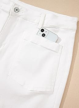 Sidefeel Women's Wide Leg Jeans High Waisted Stretchy Jeans Straight Leg Loose Fit Zimbaplatinum ... | Amazon (US)