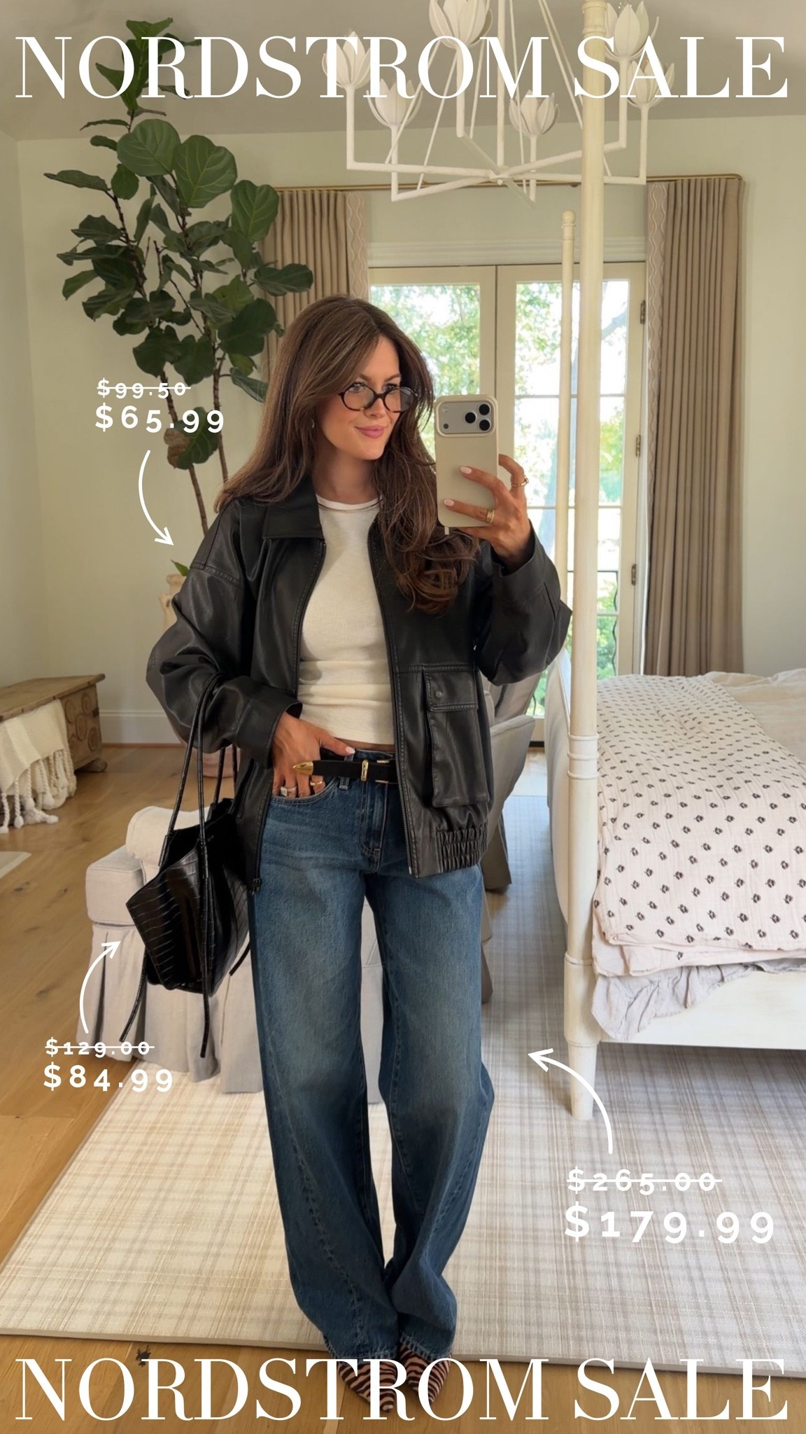 I never thought I’d be the type of girl to wear a black leather jacket, but here we are! I’m obsessed with this “cool girl look” for fall, and this faux leather jacket is the perfect way to embrace the trend without breaking the bank. I can’t believe the price of this jacket, the faux leather feels so real and is nice and heavy! This jacket does have an oversized fit, so keep that in mind if you’re going to order.

#LTKootd #LTKSeasonal #LTKSaleAlert