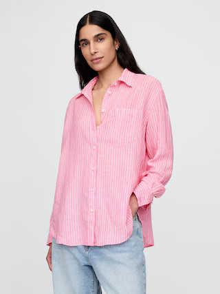 100% Linen Oversized Shirt | Gap (US)