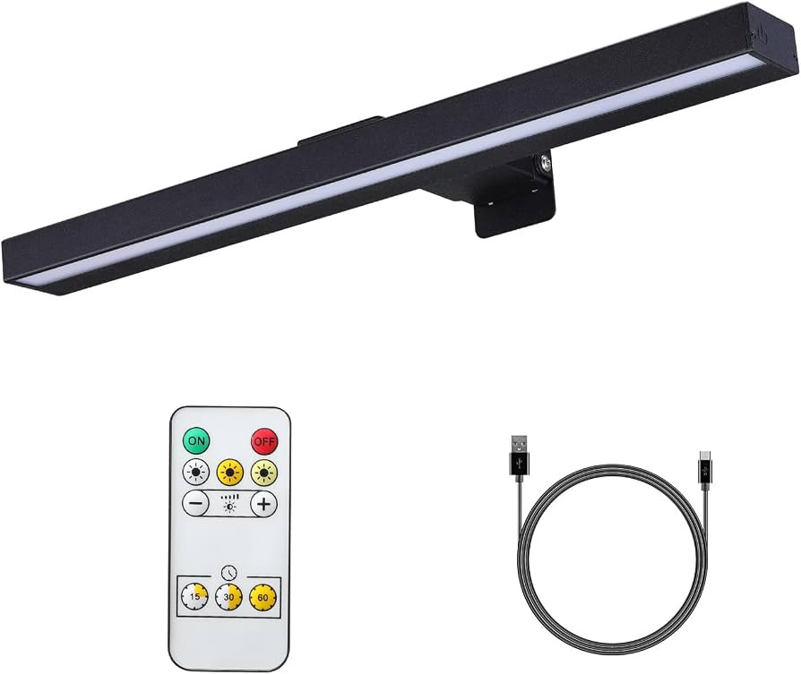 Wireless Picture Lights with Remote, 16in Metal Battery Operated Picture Light,Rechargeable Displ... | Amazon (US)