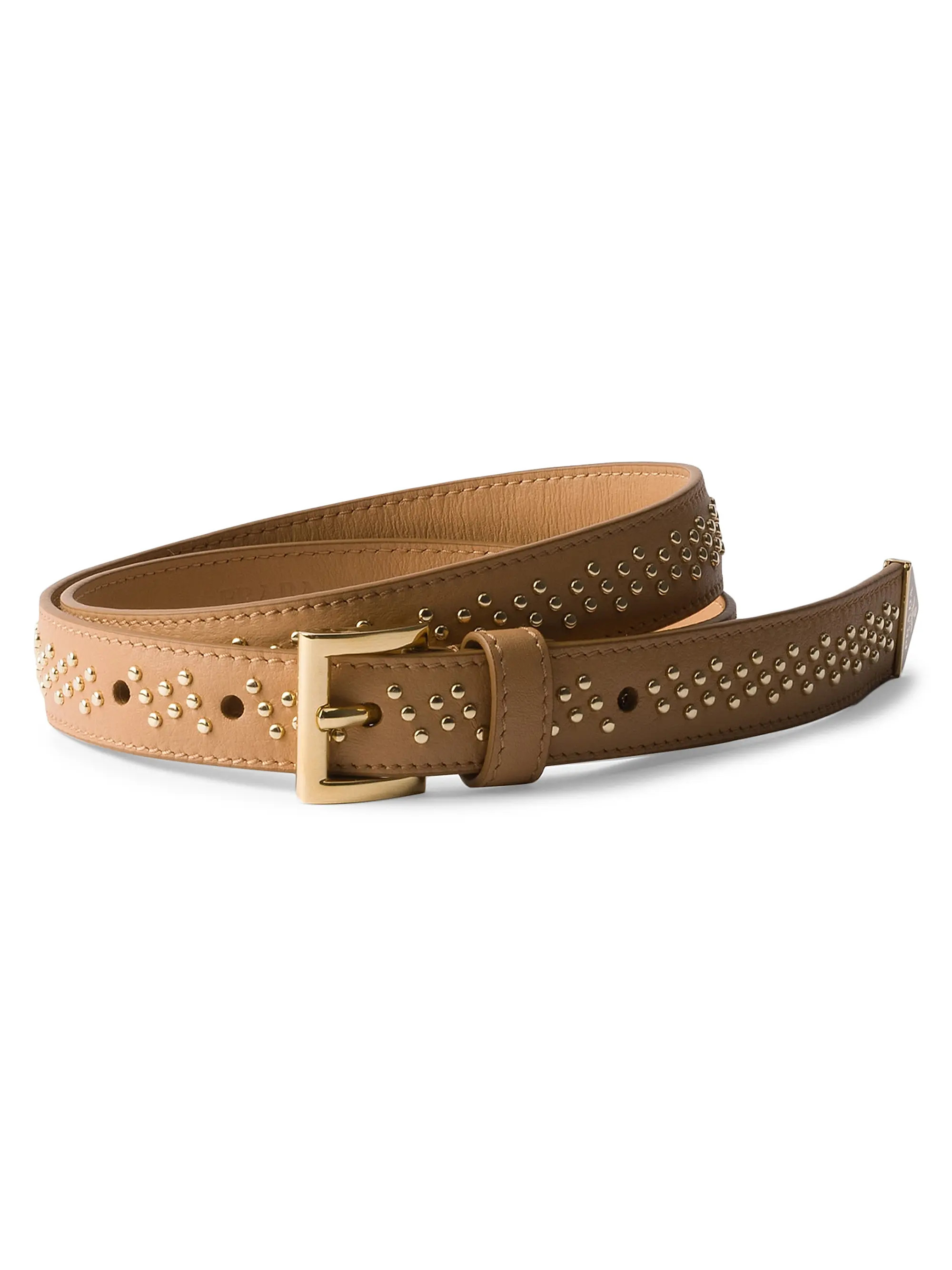 Prada Leather Belt with Studs | Saks Fifth Avenue | Saks Fifth Avenue