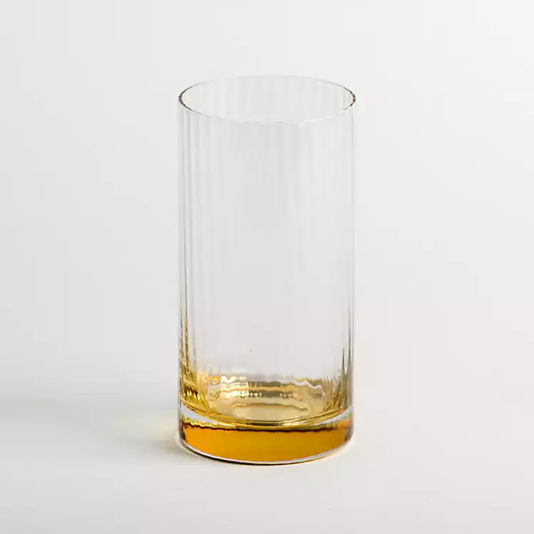 New! Ripple Gold Base Glass Tumbler | Kirkland's Home