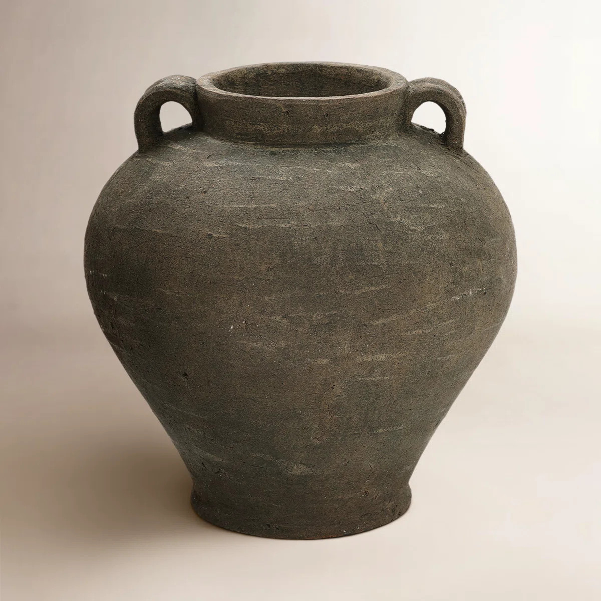 Rustic Brown Terracotta Cauldron 14.6-Inch Tall Vase | Wayfair North America