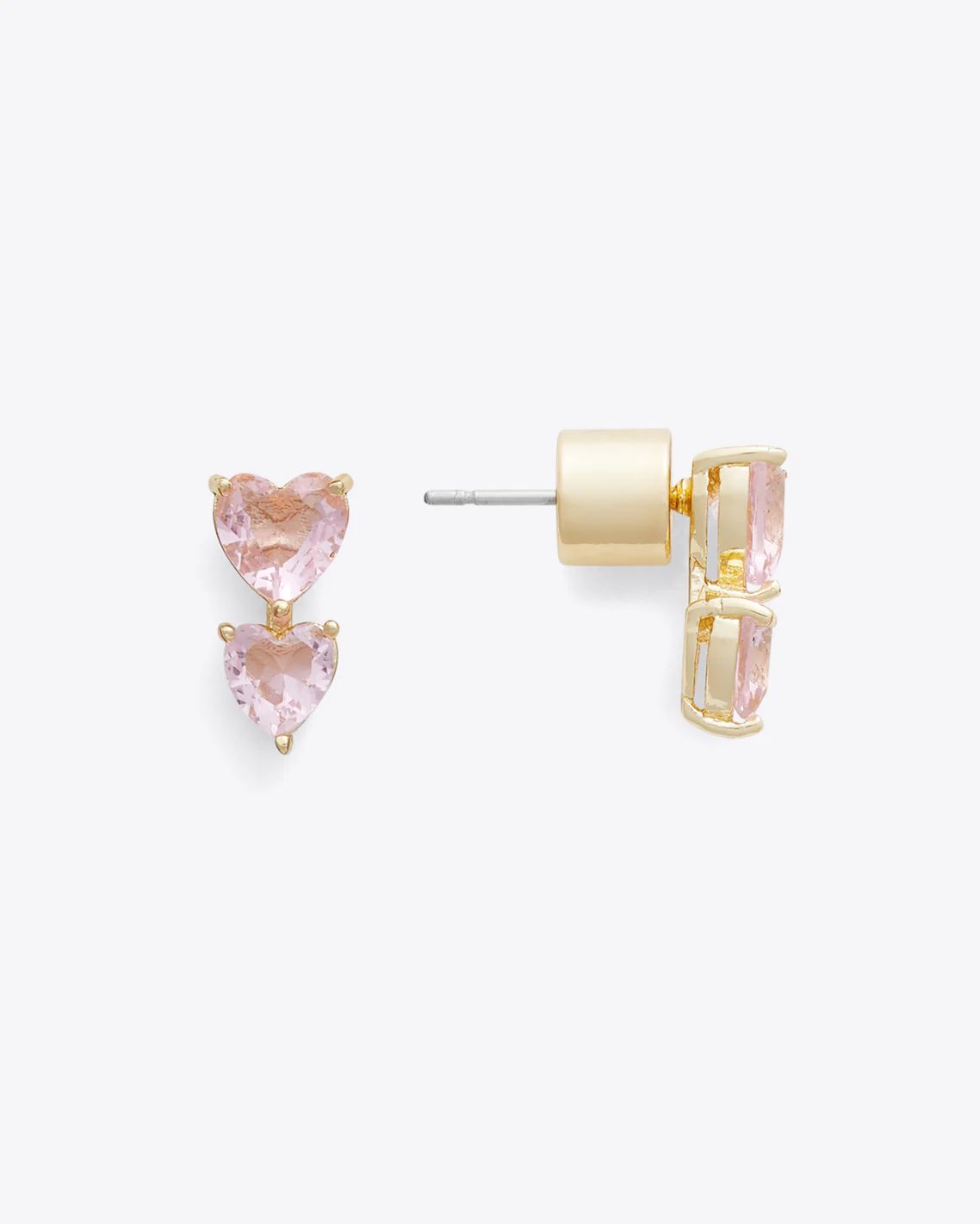 Heart Duo Drop Earrings in Light Pink | Draper James (US)