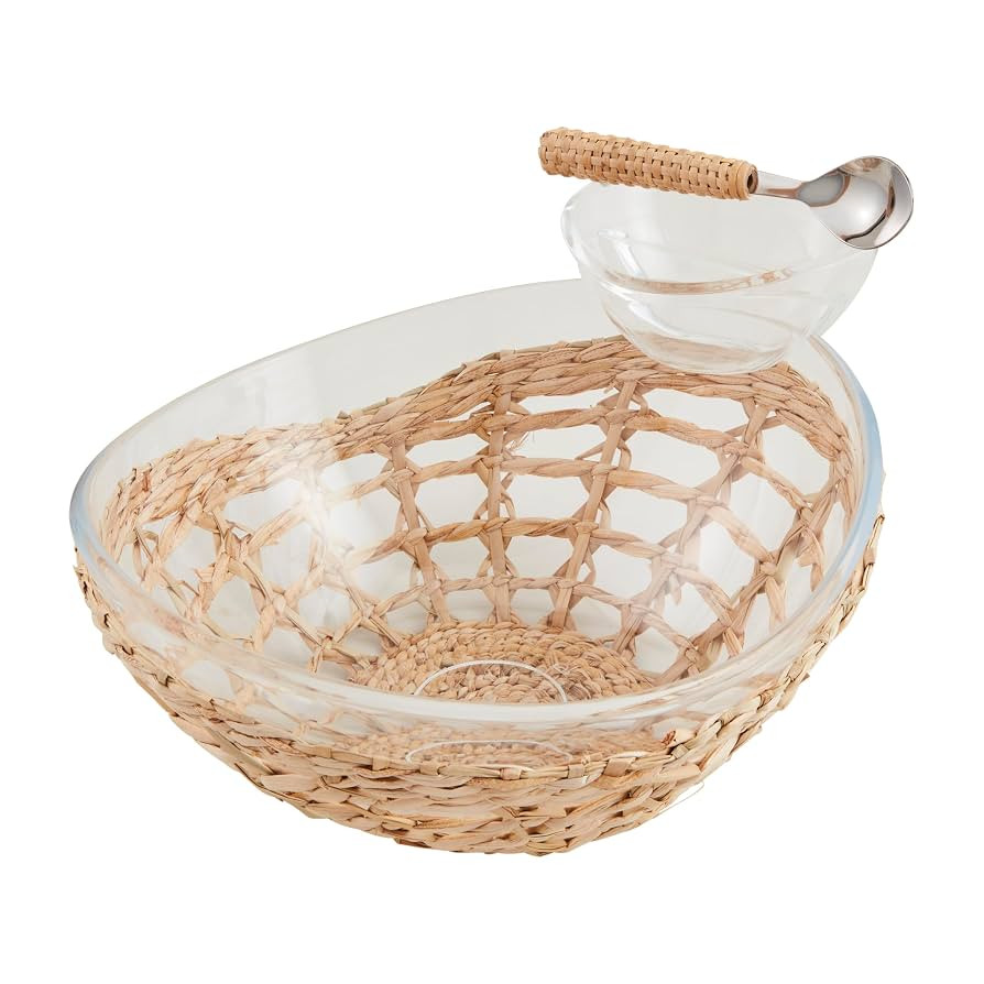 Mud Pie server 11" x 13 3/4" | spoon 5 1/2" Acrylic Chip Dip, Brown | Amazon (US)