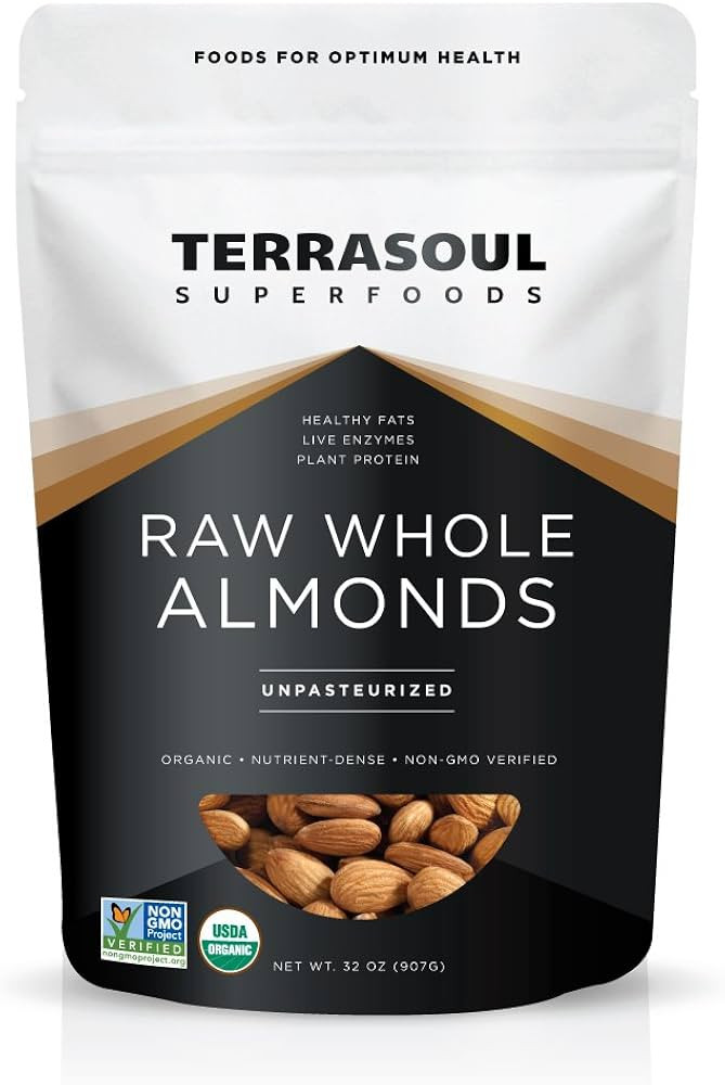 Terrasoul Superfoods Raw Unpasteurized Organic Almonds (Sproutable), 2 lbs | Amazon (US)