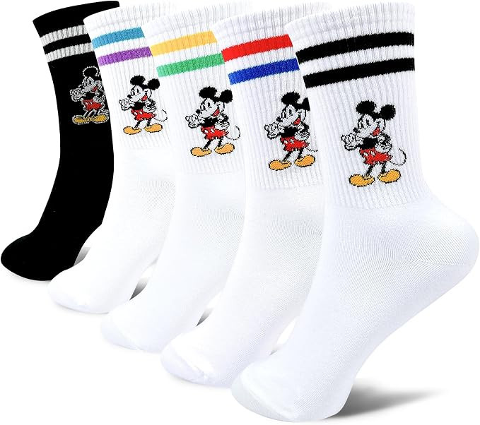 Disney Official Licensed Women Crew Socks Mickey Minnie Donald Daisy Friends Collections | Amazon (US)