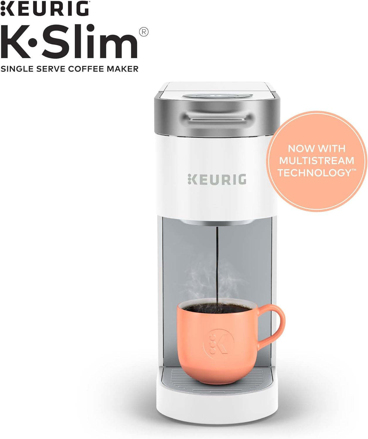 Keurig K- Slim Single Serve K-Cup Pod Coffee Maker, Multistream Technology, White | Amazon (US)