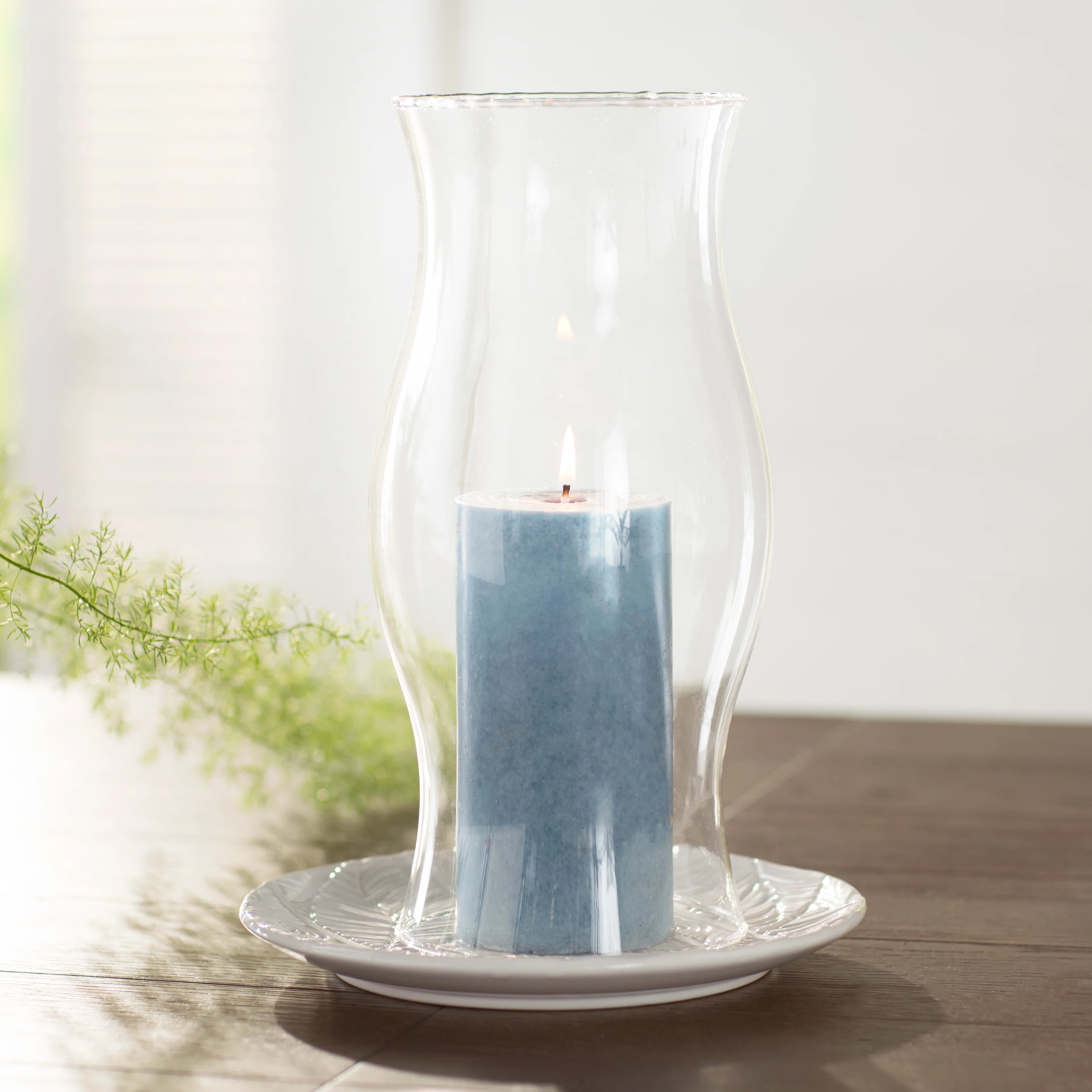 11.5'' H Glass Tabletop Hurricane | Wayfair North America