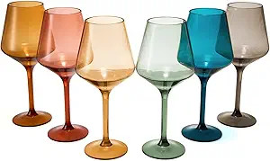 European Style Plastic Crystal, Stemmed Wine Glasses | Set of 6 | Acrylic Tritan Drinkware, Unbre... | Amazon (US)