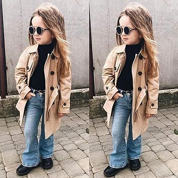Toddler Baby Girl Boy British Trench Coat Kids Double Breasted Windbreaker Spring Fall Jacket Out... | Amazon (US)