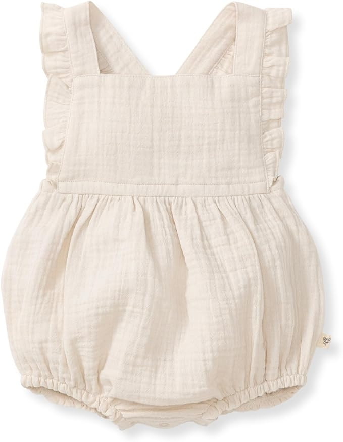 Burt's Bees Baby Girls Bubble Romper, 100% Organic Cotton One-piece Shortall and Layette Girl Out... | Amazon (US)