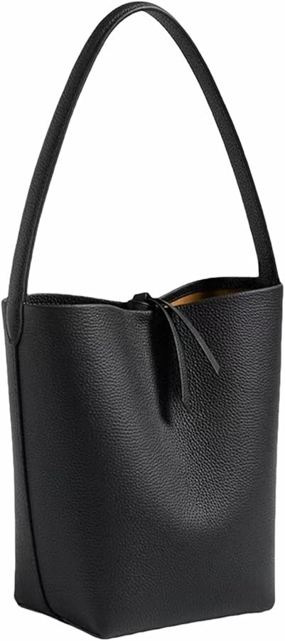 Handcrafted Leather Bucket Bag, First Layer Pebble-grained Carfskin | Amazon (US)