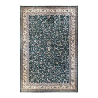 Mogul 12 ft. x 18 ft. Green Oriental Wool Indoor Area Rug | The Home Depot