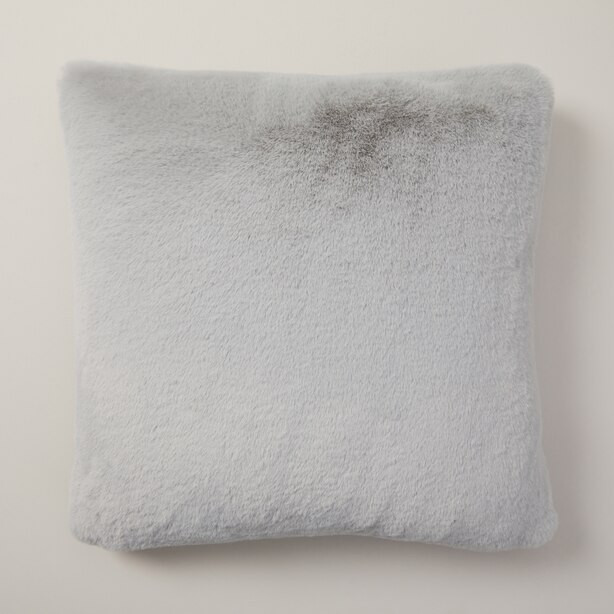 RECYCLED FAUX FUR PILLOW COVER, SILVER 18" X 18" | Indigo (CA)