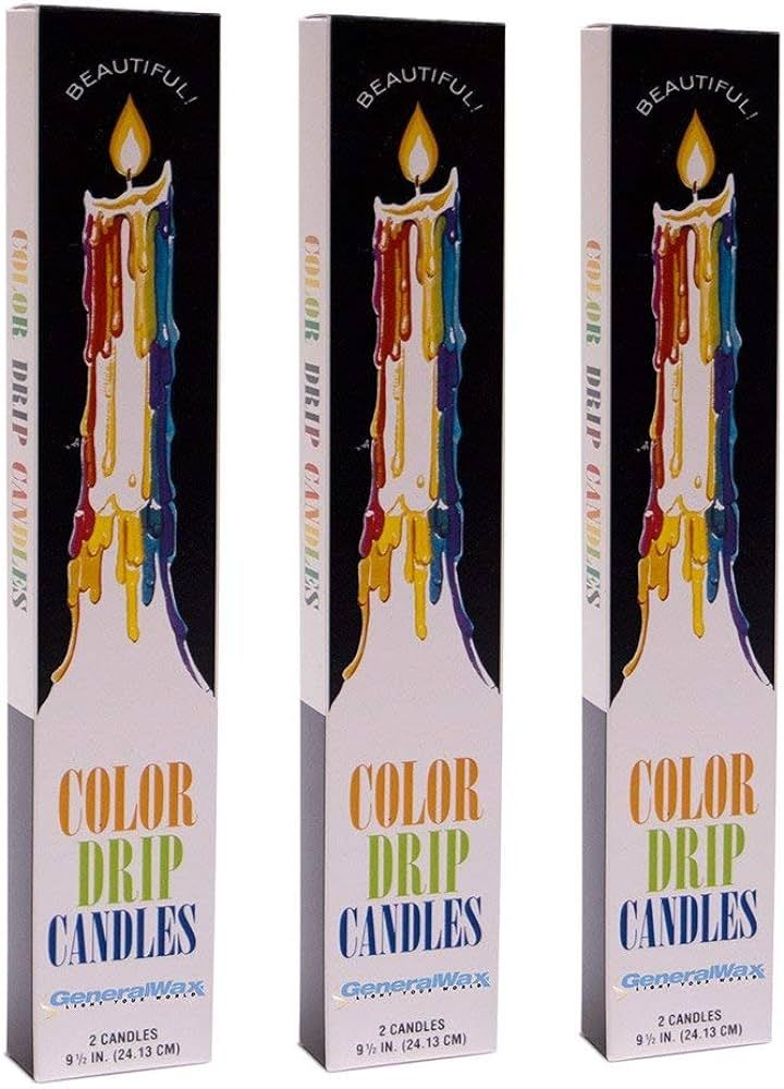 Color Drip Candles, 3-Pack (6 candles total), Unscented | Amazon (US)