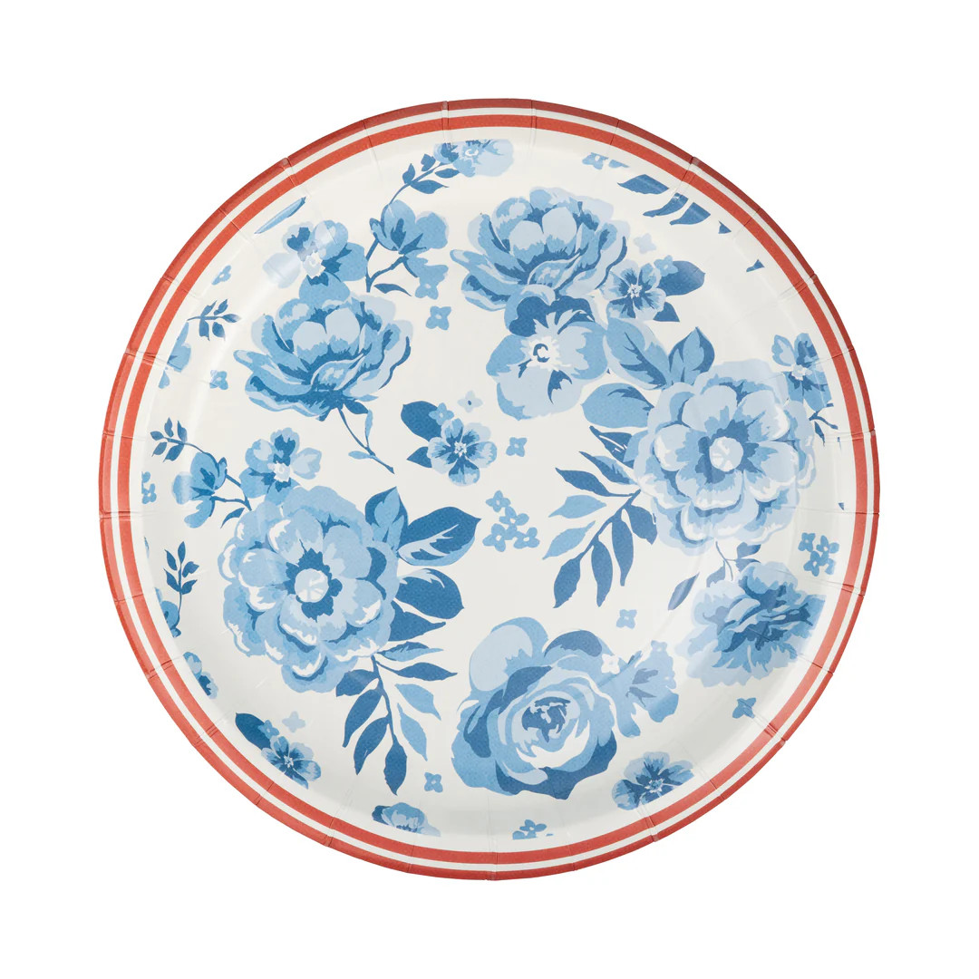 Hamptons Floral 10" Round Paper Plate | My Mind's Eye