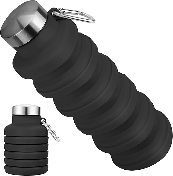Collapsible Water Bottles, BPA Free Foldable Portable Silicone Water Bottles for Traveling Campin... | Amazon (US)