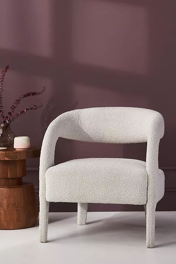 Boucle Hagen Accent Chair By Anthropologie in White | Anthropologie (US)