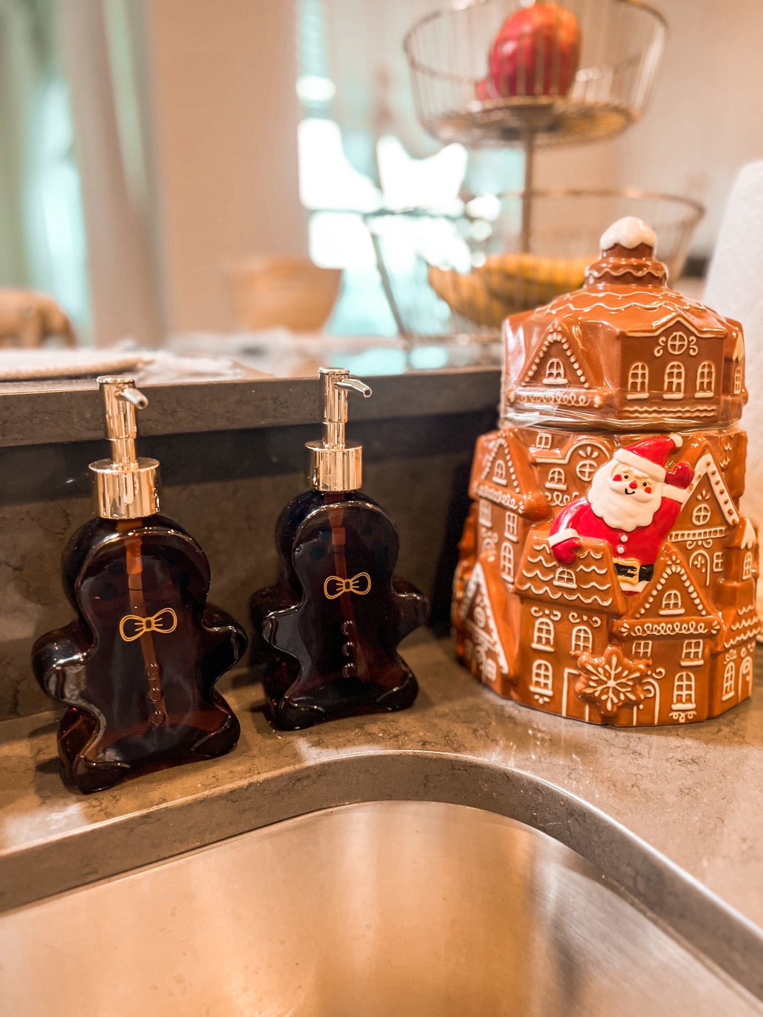 Gingerbread man soap dispensers 
Gingerbread cookie jar 