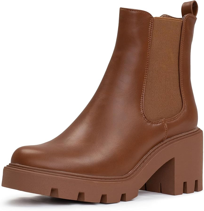 IXU 2024 Women's Chelsea Boots Chunky Boots For Women Platform Ankle Boots Pull-On Lug Sole Elast... | Amazon (US)